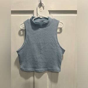 WOMENS Shein Light Blue Crop Top Size Small /Can Fit XS Pre Loved
